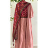 Blush pink Kutch mirror work